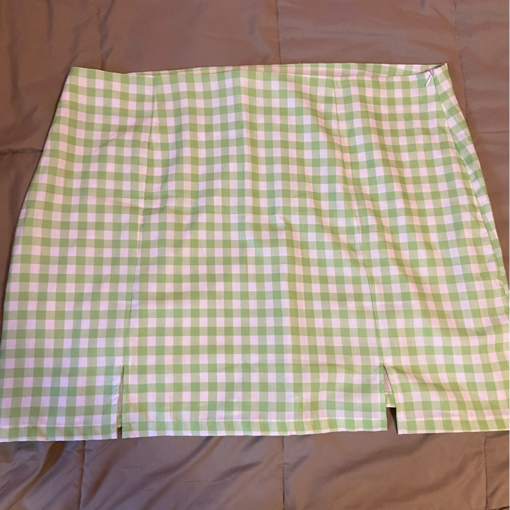Nasty gal green plaid skirt 20